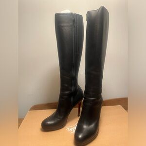 Christian Louboutin Black Leather High Boots Size 39.5